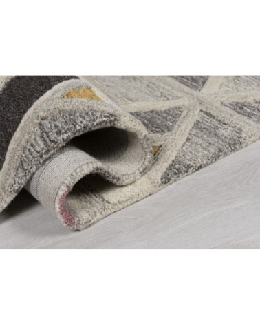 Tapis géométrique design en laine multicolore 160x230