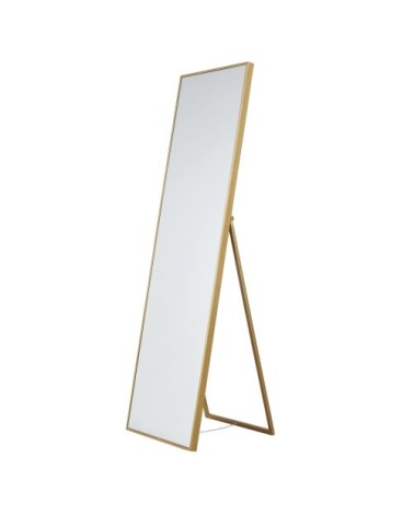 Miroir sur pied en métal doré 169x50