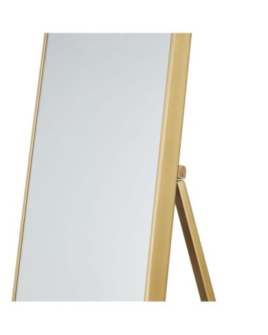 Miroir sur pied en métal doré 169x50