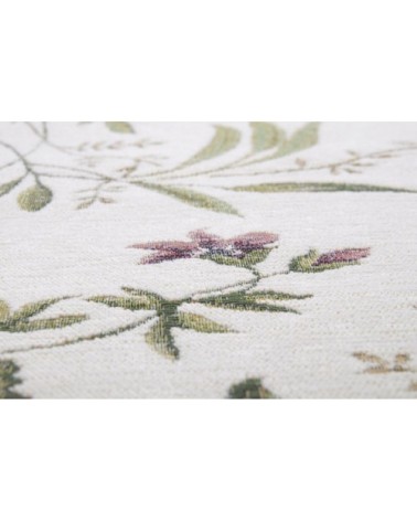 Tapis floral tissé plat - Crème 120x170 cm