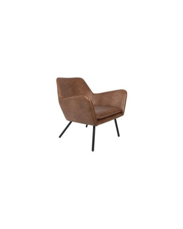 Fauteuil lounge vintage marron