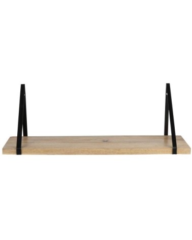 Rangement mural en manguier et métal noir