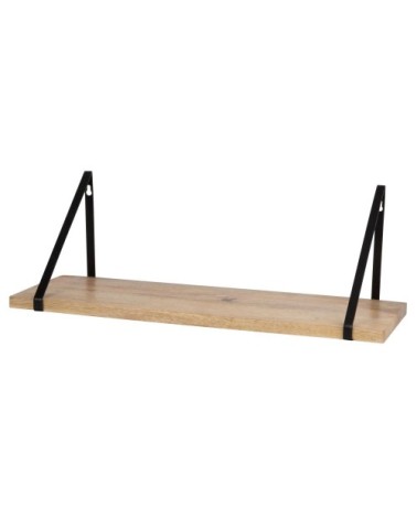 Rangement mural en manguier et métal noir