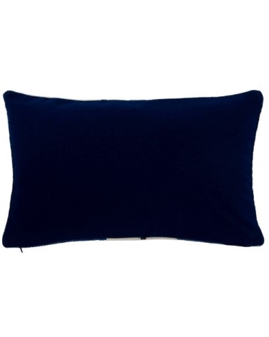 Housse de coussin en coton imprimé écru et bleu 30x50