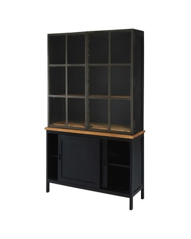 Bahut 4 portes en manguier et acacia noir