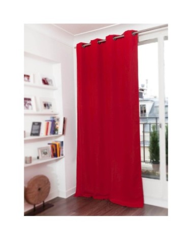 Rideau phonique thermique occultant rouge 140x260