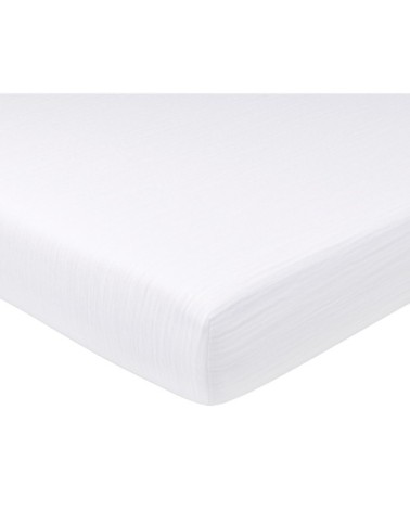 Drap-housse 140x190 en gaze de coton blanc