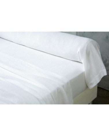 Drap-housse 140x190 en gaze de coton blanc