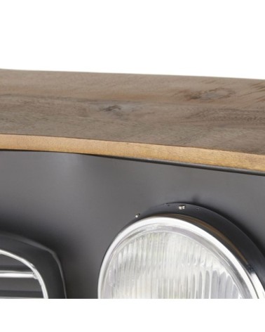 Etagère voiture en bois de manguier et métal noir
