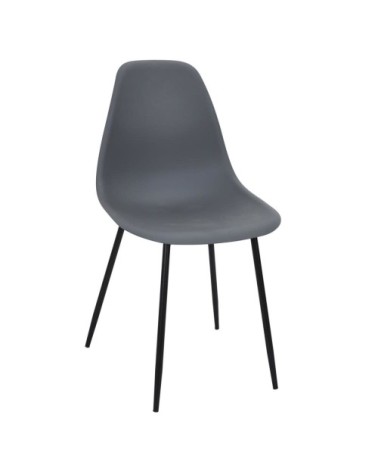 Chaise plastique et métal grise