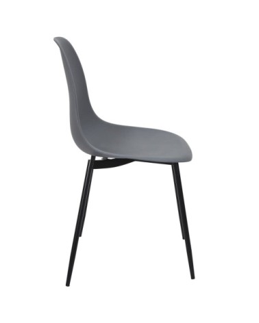 Chaise plastique et métal grise