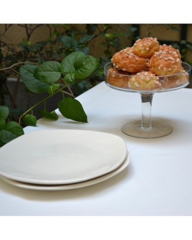 Nappe enduite blanche ronde diam 160 cm