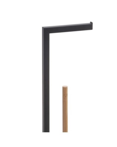 Dérouleur et réserve de papier wc bambou noir 20 x 20 x 64,5 cm