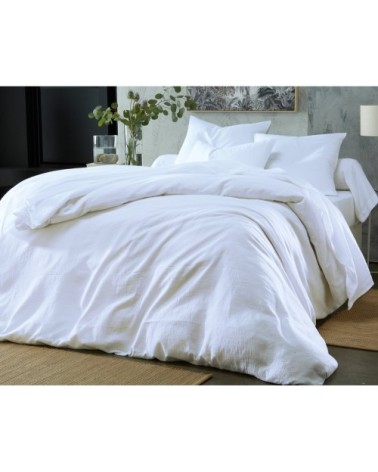 Housse de couette 260x240 en gaze de coton blanc