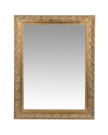 Miroir à moulures en paulownia doré 70x90