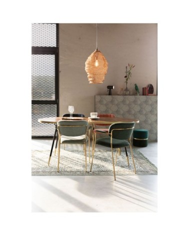 Lot de 2 chaises avec accoudoirs et pieds dorés rose