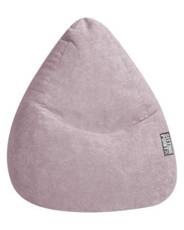 Pouf poire XXL d'intérieur velours ras vieux rose  80x130 cm