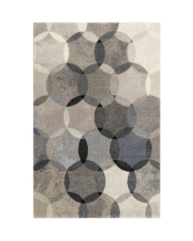 Tapis motif cercles vintage nuances d'hiver 290x200
