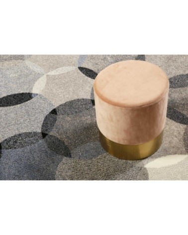 Tapis motif cercles vintage nuances d'hiver 290x200