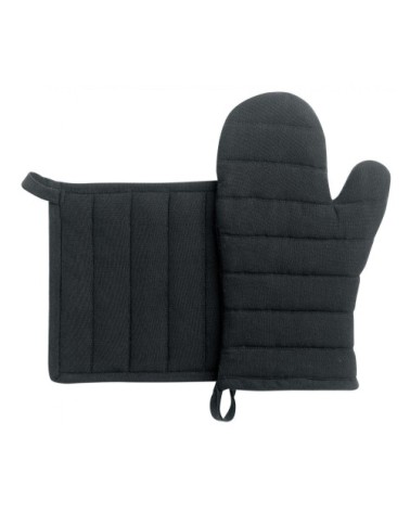 Lot gant/manique recyclé  en coton noir 15 x 30