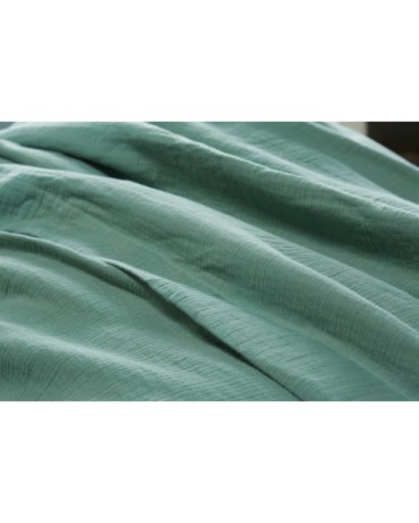 Drap-housse 160x200 en gaze de coton vert céladon