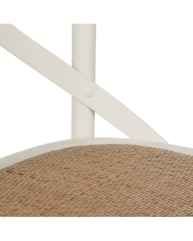 Chaise bistrot en rotin et bois de bouleau écru