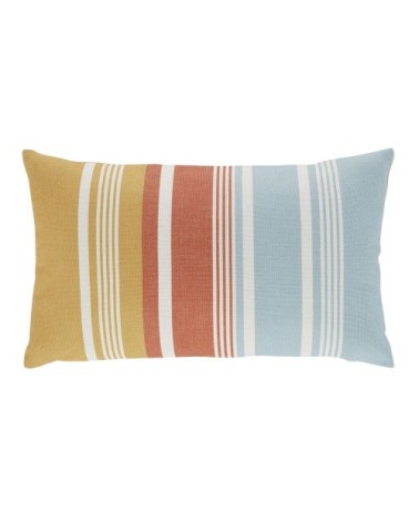 Coussin imprimé multi-bandes multicolores 30x50