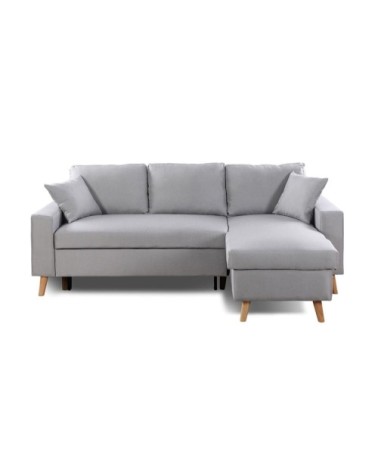 Canapé d'angle réversible et convertible - gris clair