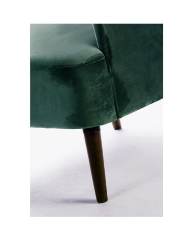 Fauteuil rétro velours vert forêt