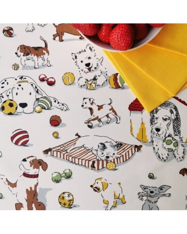 Nappe enduite carrée 120 x 120 cm multicolore