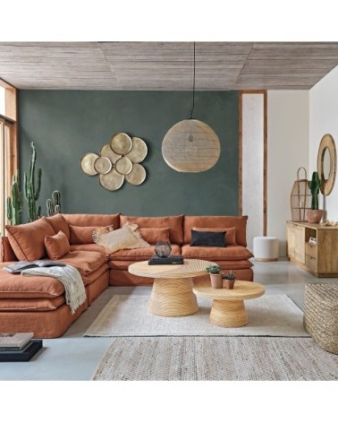 Tapis en coton recyclé et jute 140x200