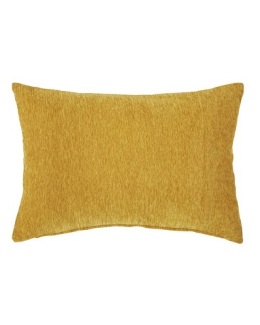 Coussin en velours tissé jacquard motifs graphiques jaune moutarde 40x60, OEKO-TEX®
