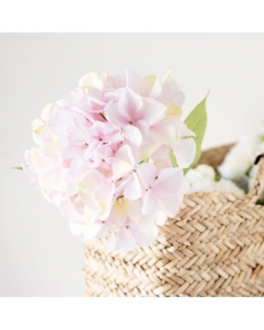 Branche d'hortensia artificielle vieux rose