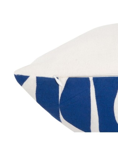 Housse de coussin en coton bio à motifs écrus et bleus, OEKO-TEX® 40x40