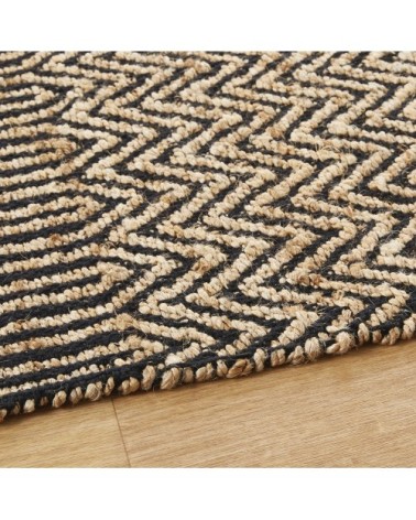 Tapis en jute et coton recyclé gris et écrus 160x230