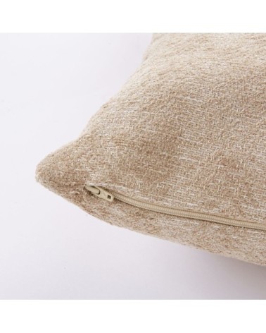 Coussin tissé jacquard beige 44x44