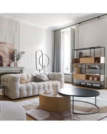 Coussin tissé jacquard beige 44x44