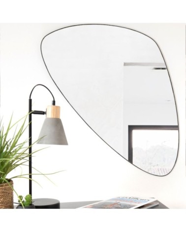 Miroir organique en métal noir 47x81