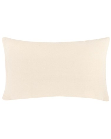 Housse de coussin en coton recyclé tissé à motifs brodés blancs et gris 30x50
