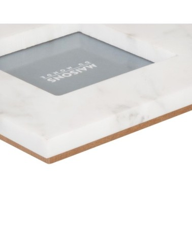 Cadre photo carré en marbre blanc et gris 10x10