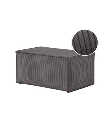 Pouf en velours côtelé - gris foncé