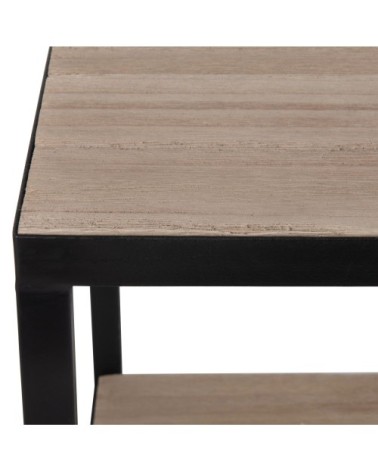 Bout de canapé en paulownia et métal noir