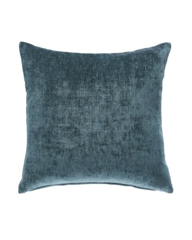 Coussin en velours effet vieilli bleu canard 45x45, OEKO-TEX®