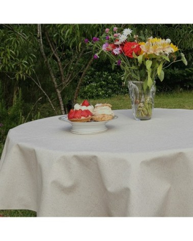 Nappe enduite beige ovale 160 x 240 cm