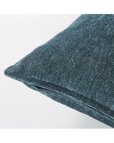 Coussin en velours effet vieilli bleu canard 45x45, OEKO-TEX®