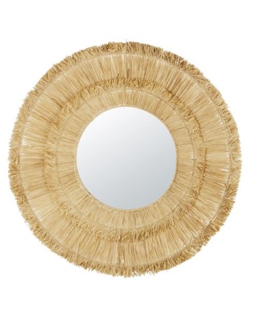 Miroir en raphia beige D111