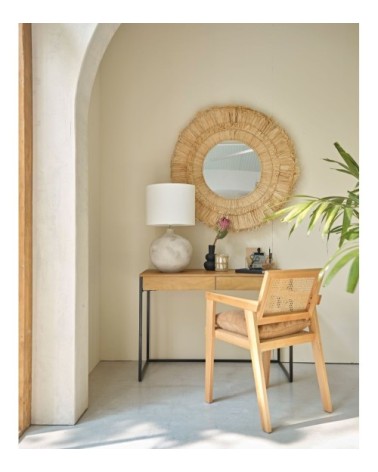 Miroir en raphia beige D111