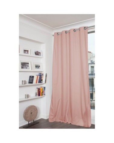 Rideau occultant total rose vieux rose 135 x 250