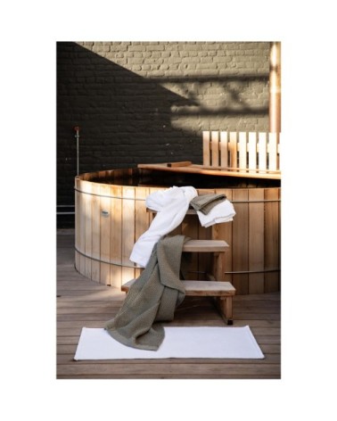 Tapis de bain uni  en coton neige 54 x 64