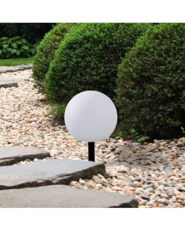 Lampe solaire en plastique blanc